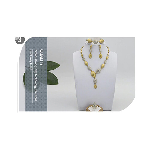 Bridal Wedding Necklace And Earring 18K Gold Plated             SKU-1032