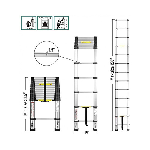 Multi-Function Telescoping Foldable Ladder Size ( 2.9M , 3.8M or 4.4M )             SKU-2072