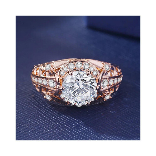 Rose Gold Diamond Ring for Womens             SKU-2084