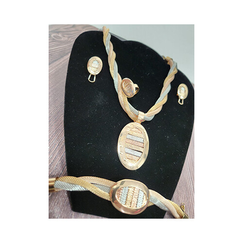 Necklace Set Gold Cartier Shape &  Rigns Set             SKU-2029