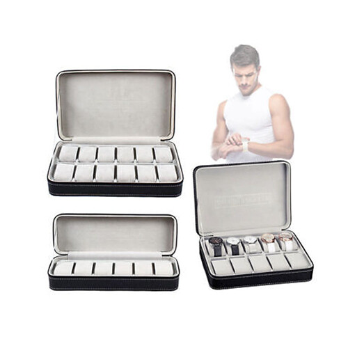Box Black  for Watches Display 12 watches leather Black             SKU-1348