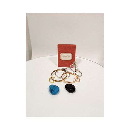 Bracelet with Ring Set set of 3 Bracelet 3 Rings Multi Color             SKU-1437