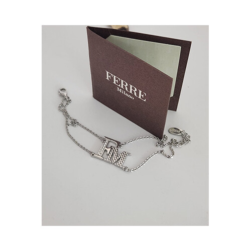 Ferre Milano Silver Necklace F.M           SKU-1992