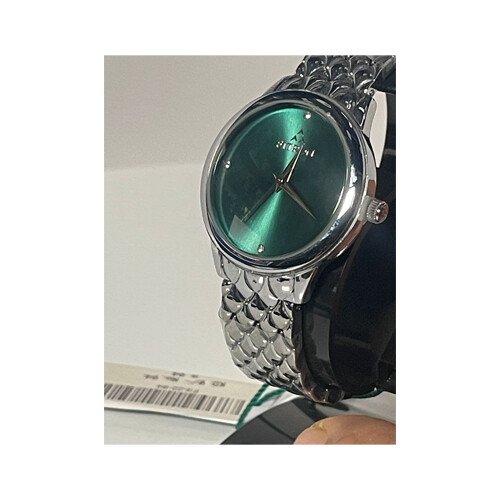 Fitron Watch -  Silver Steel inner Green for Women             SKU-94