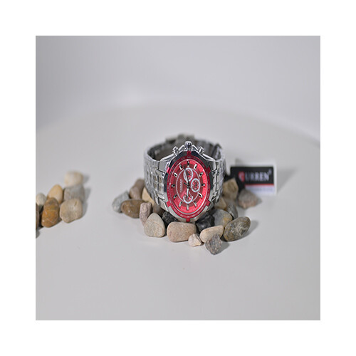 Curren Brand Watch - Steel in Red             SKU-177