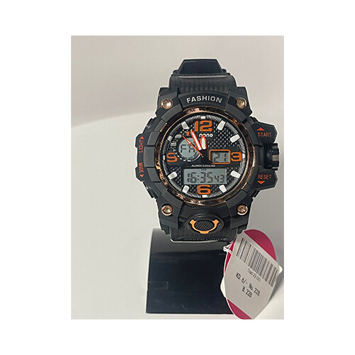 Men Watch Full Black in Orange Rubber WaterProof             SKU-228