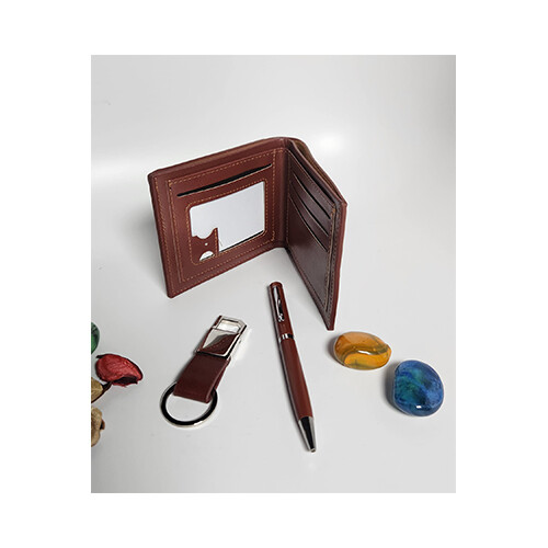 New Arrival Premium For Men - Wallet Pen KeyChain Executive  - Color Brown             SKU-713