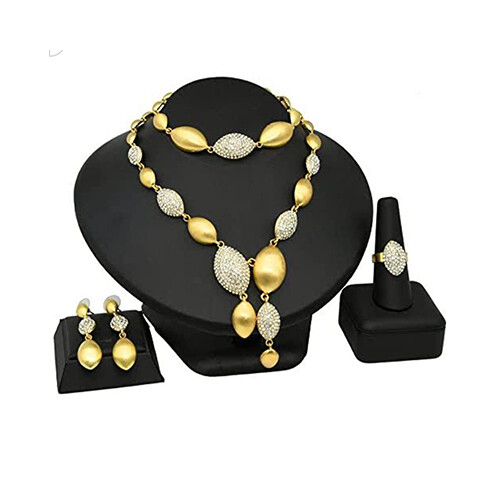 Bridal Wedding Necklace And Earring 18K Gold Plated             SKU-1032