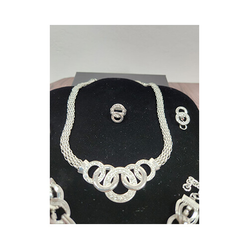 Necklace Set Silver + Rings Set             SKU-2024