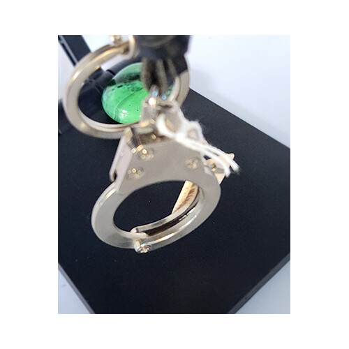 Hand Cuffs Black .. Silver Key Chain             SKU-1389