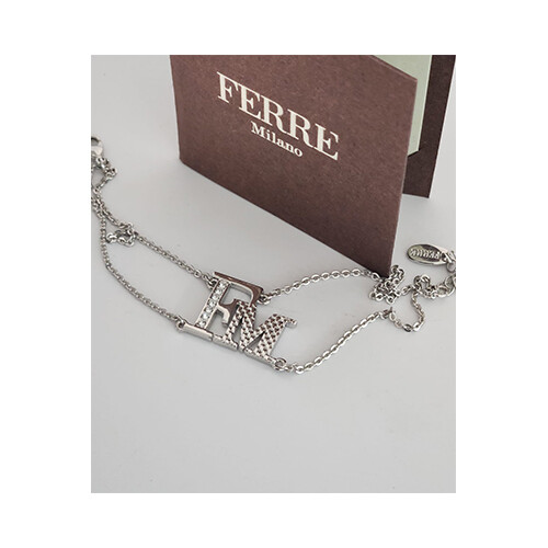 Ferre Milano Silver Necklace F.M           SKU-1992