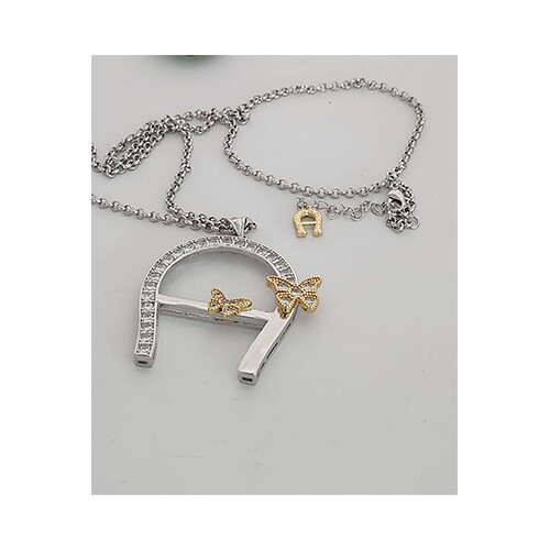 Agner Necklace For Womens & Silver with Gold Small Dimonds            SKU-1991