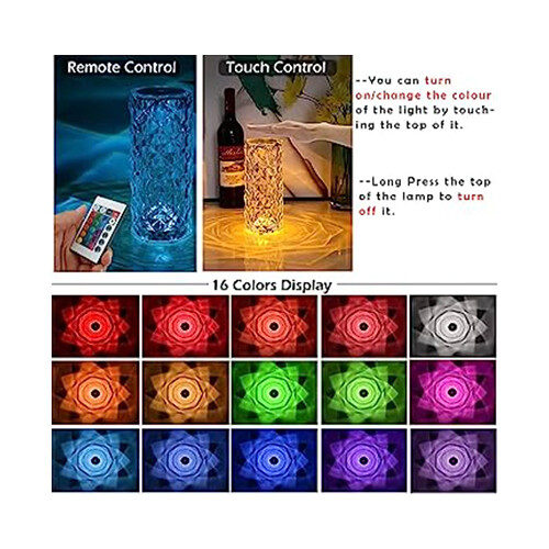 ROSE DIAMOND USB CHARGING TABLE LAMP           SKU-1620