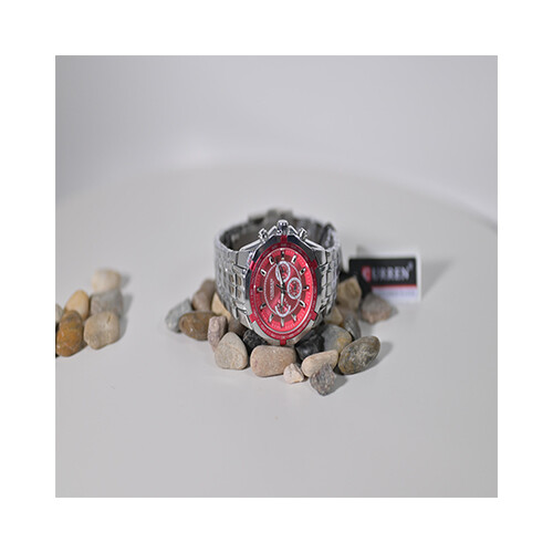 Curren Brand Watch - Steel in Red             SKU-177