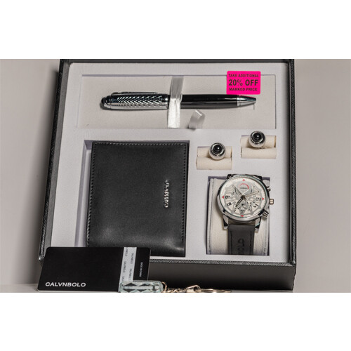 Calvnbolo Men Watch Set with wallet Blue and Black sets             SKU-477