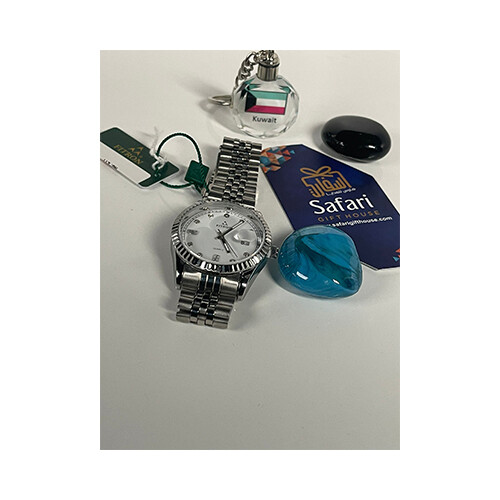 Watch - FITRON  - Brand- for Men - Color - Silver - Inner White (Strap Steel )             SKU-536