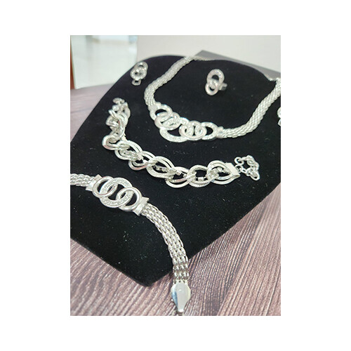 Necklace Set Silver + Rings Set             SKU-2024