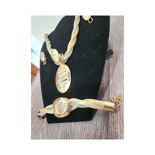 Necklace Set Gold Cartier Shape &  Rigns Set             SKU-2029