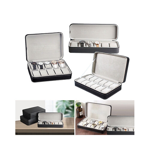 Box Black  for Watches Display 12 watches leather Black             SKU-1348
