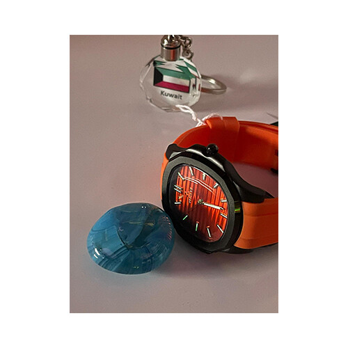 Fitron Men Sport Watch Rubber Orange Inner Orange Border Black             SKU-220