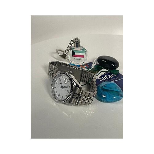 Watch - FITRON  - Brand- for Men - Color - Silver - Inner White (Strap Steel )             SKU-536