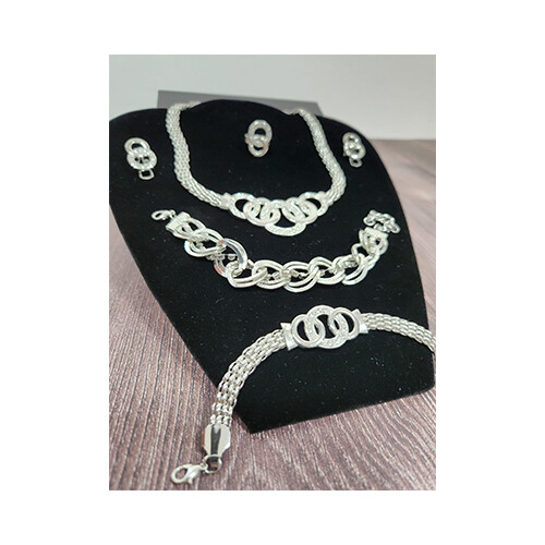 Necklace Set Silver + Rings Set             SKU-2024
