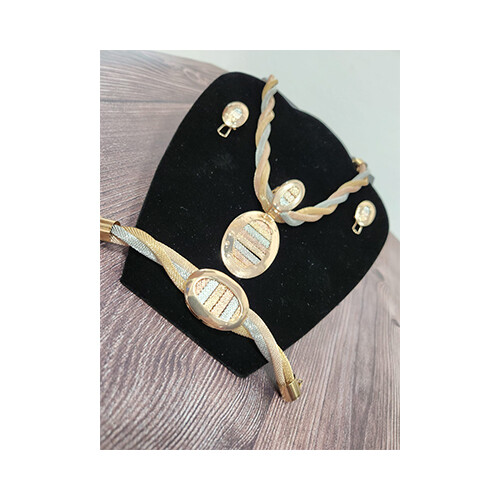 Necklace Set Gold Cartier Shape &  Rigns Set             SKU-2029