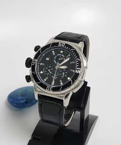 Used Men Watch Brands Black Silver   SKU-2141