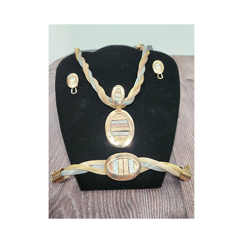 Necklace Set Gold Cartier Shape &  Rigns Set             SKU-2029