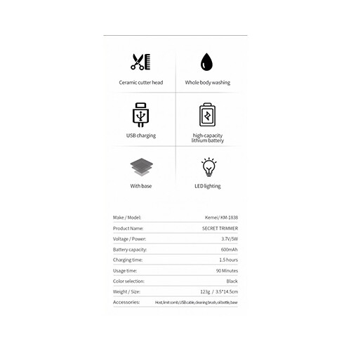 Kemei Professional Lady Secret Trimmer             SKU-1808