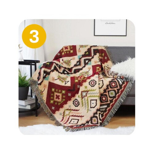 GR412 بطانية أريكة على الطراز البوهيمي 180×130 سم - الشكل 3