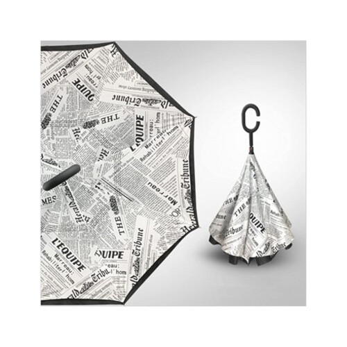 GR500 مظلّة بطبقتين بتصميم مقلوب وهيكل مقوّى لمقاومة الرياح- شكل صحف جرائد