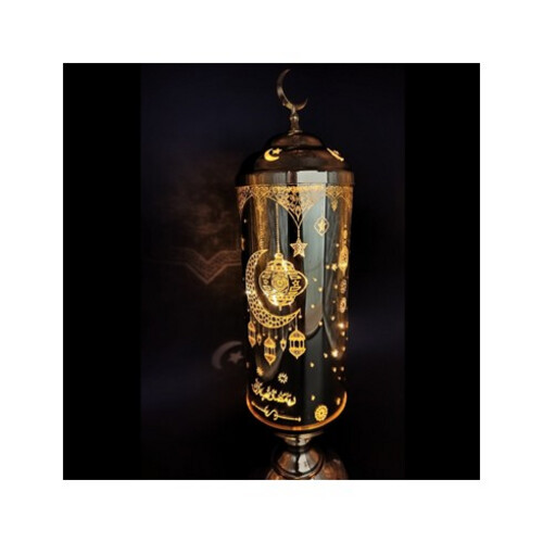 PT303 فانوس معدنى مع اضاءة بعبارة رمظان كريم