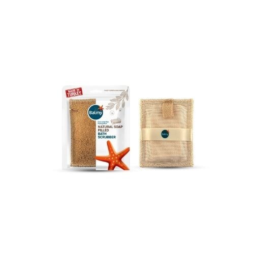 ليفة حمّام مع الصابون | ألياف يقطين طبيعية لتقشير الجلد الميّت -  PT112