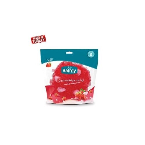 ليف حمام مع صابون برائحة الفراولة | كثيف الرغوة لا حاجة للصابون أو الجل - PT109