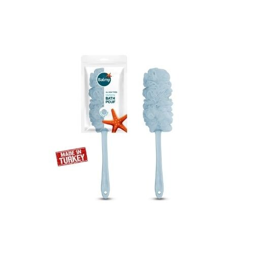 ليفة حمام مع مقبض للمسك - زرقاء | لجميع أنواع البشرة كثيفة الرغوة - PT105