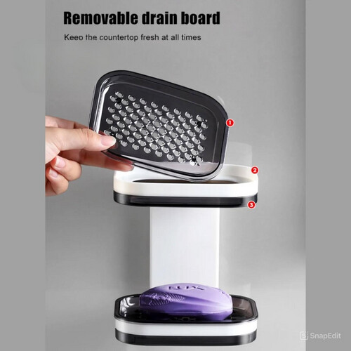 GR3138 حامل صابون للحمام ذو درج مزدوج. قوي الحمل.