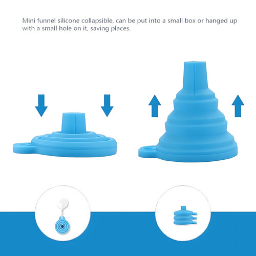 GR3145 قمع سيليكون قابل للتمدد و الطي  اللون ازرق