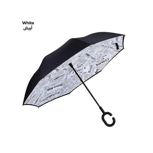 GR500 مظلّة بطبقتين بتصميم مقلوب وهيكل مقوّى لمقاومة الرياح- شكل صحف جرائد