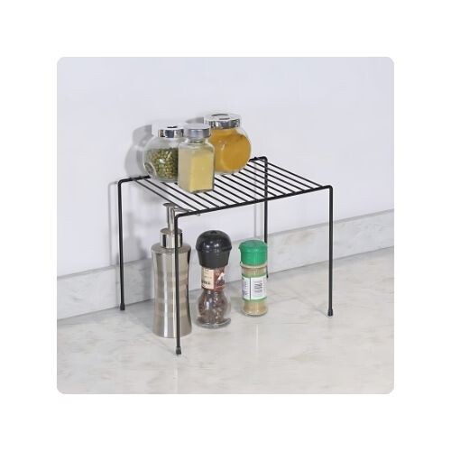 GR596 رف معدني للتوابل والزجاجات 27 × 12 × 13 سم - أسود