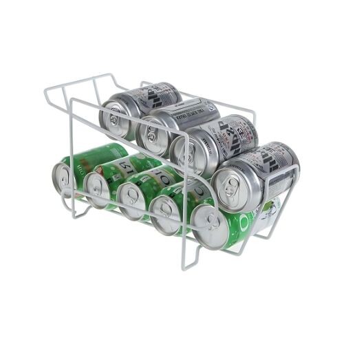 GR598 منظم مشروبات الصودا القابل للتكديس من طبقتين - أبيض