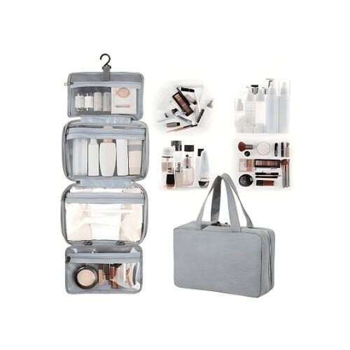 GR405 حقيبة سفر معلقة لتنظيم أدوات الزينة والمكياج، محمولة ومقاومة للماء