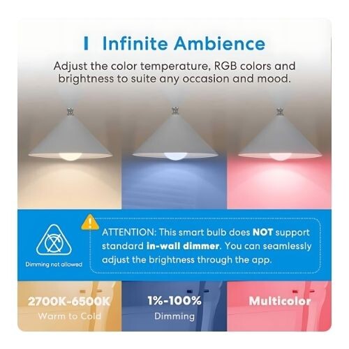 GR418 مصباح LED ذكي بتقنية Wi-Fi RGB