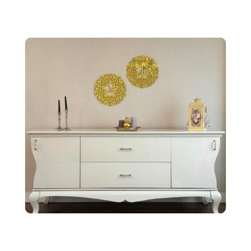 IWA053 تصميم دائري خشبي اكريلك لأسماء الله الحسنى - 41-70-60-61-6-7