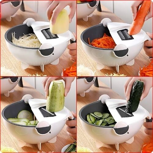 GR3199 سلّة غسيل متحركة و تقطيع متعددة الوظائف مع ٥ شفرات حادّة مختلفة