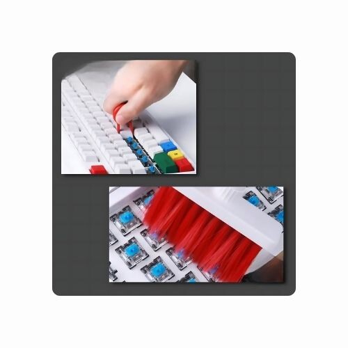 GR3227 فرشاة ٥ في ١ لتنظيف لوحة المفاتيح الكيبورد متعدد الاستخدمات - اللون ابيض