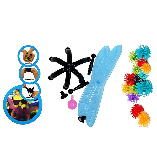 GR3185 مجموعة ضخمة من كرات الشوك مع 10 ملحقات لصنع الحشرات (100 قطعة)