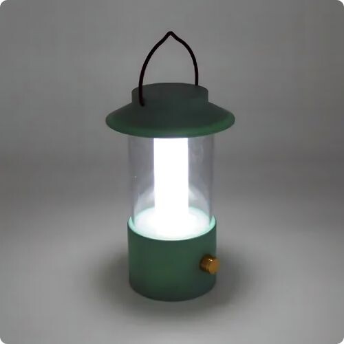 GR3247 فانوس أخضر مزرق مع لمبة LED ومفتاح باهت (ارتفاع 19 سم)