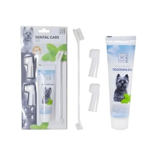 GR3272 مجموعة العناية بالأسنان من إم-بيتس، 4 قطع بنكهة النعناع - مخصص للكلاب والقطط