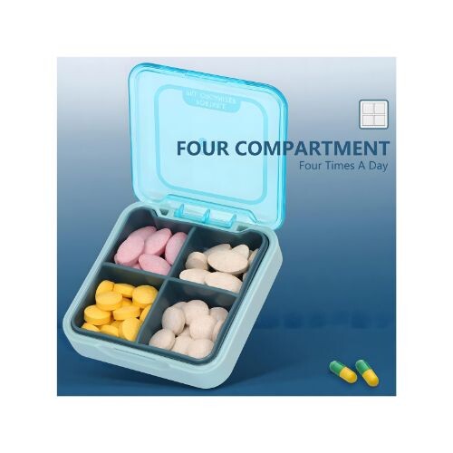 GR3264 منظم حبوب بأربعة أقسام. علبة حبوب ليوم واحد